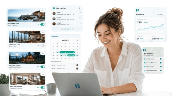 Host dashboard for managing multiple property listings and inquiries