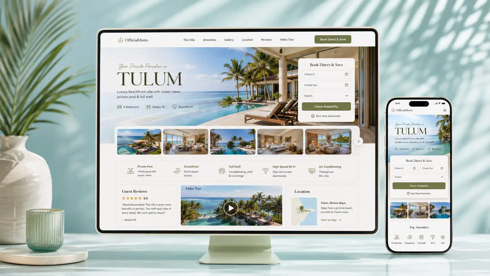 Example vacation rental website