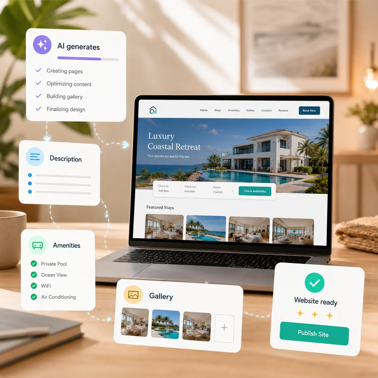 AI generates your direct-booking website from your listing